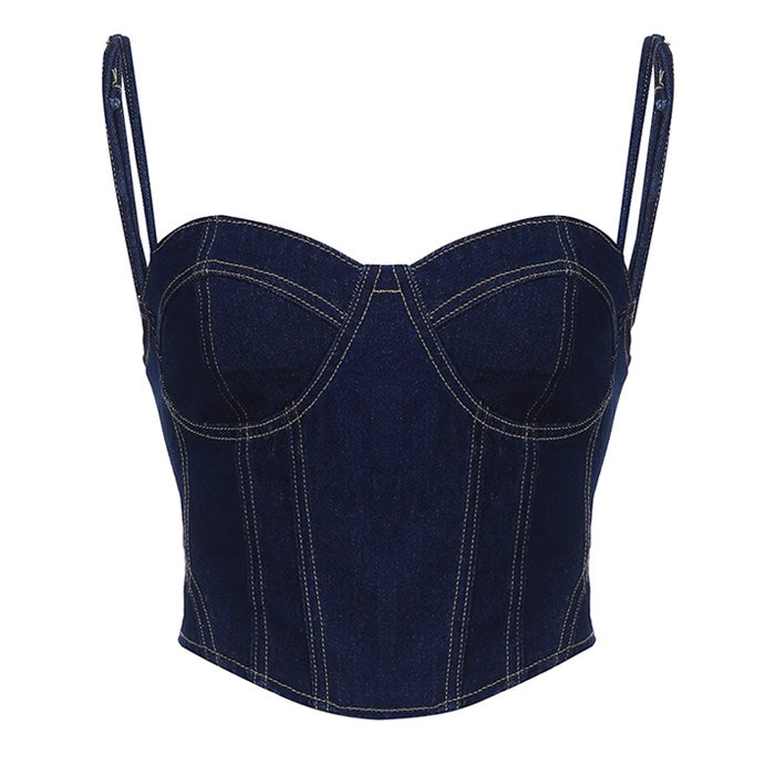 Y2K Chic Denim Corset SpreePicky