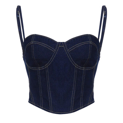 Y2K Chic Denim Corset SpreePicky