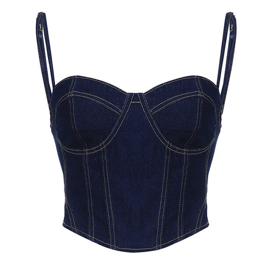 Y2K Chic Denim Corset SpreePicky