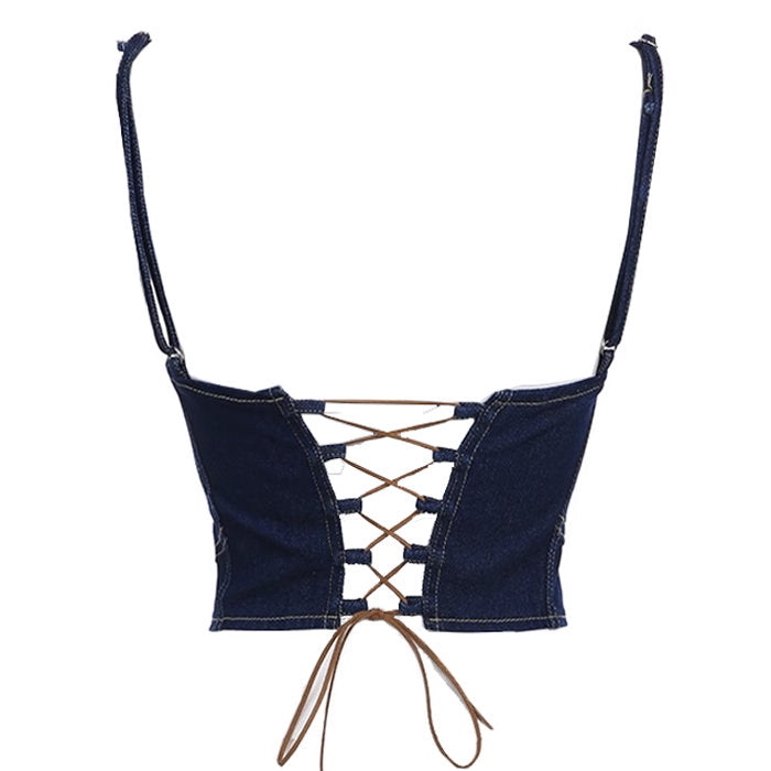 Y2K Chic Denim Corset SpreePicky