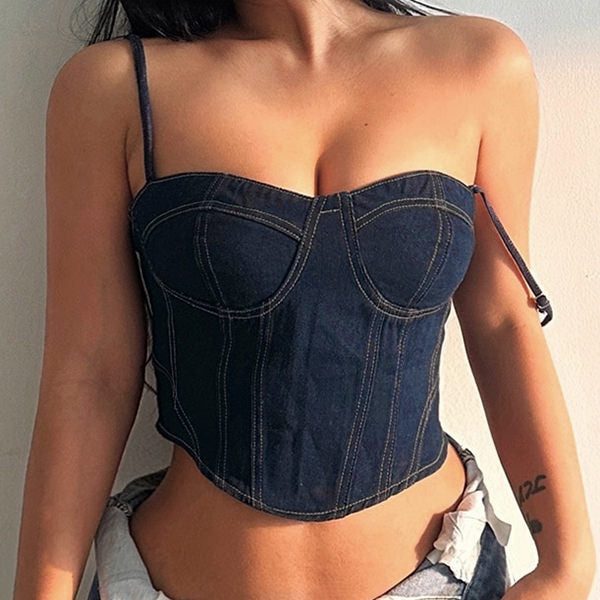 Y2K Chic Denim Corset SpreePicky