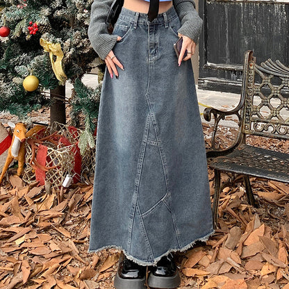 Craft Denim Long Skirt Boogzel Clothing