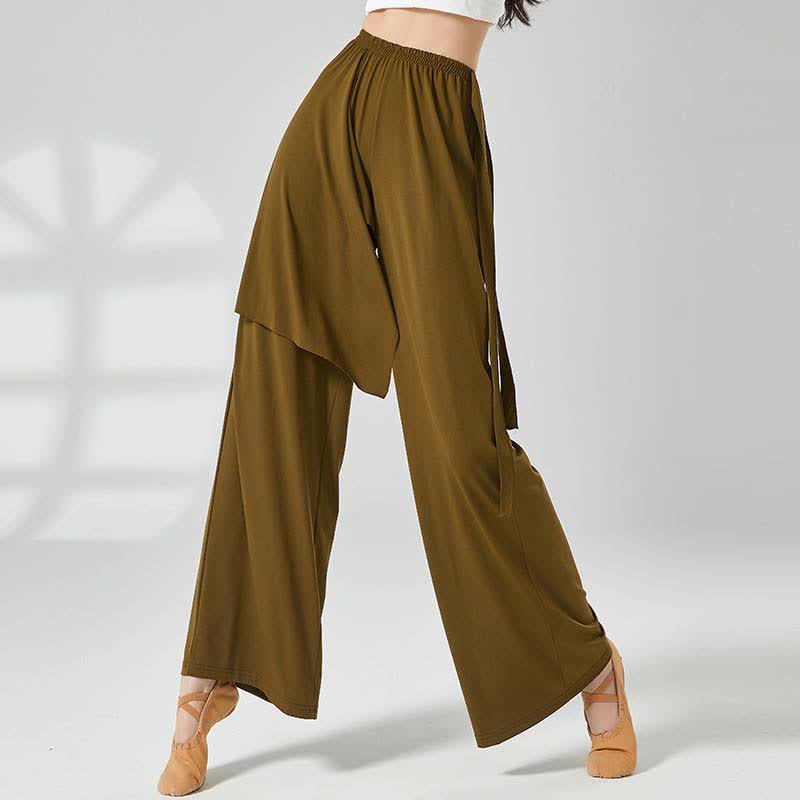 Flowy Lace Up Wide Leg Casual Pants modakawa