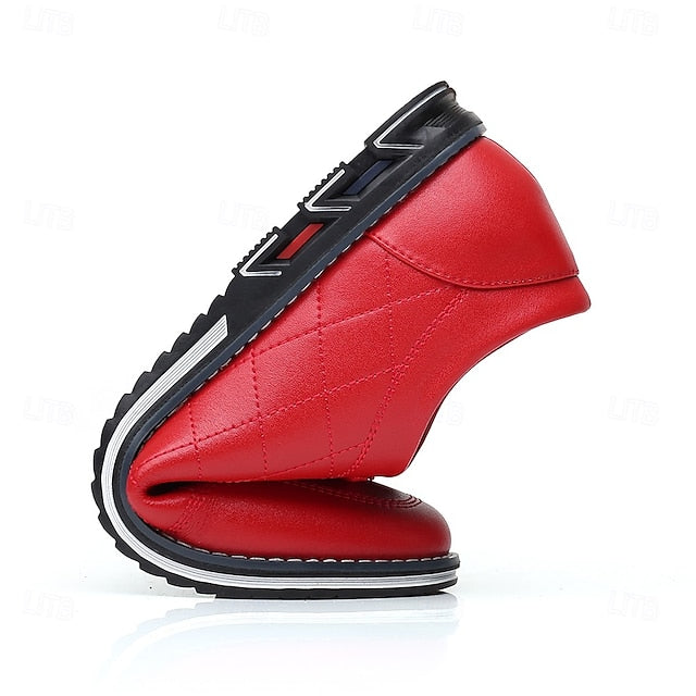 - Faux Sneakers Quilted Men's Stylish Blue Leather Lace-Up FashionChic