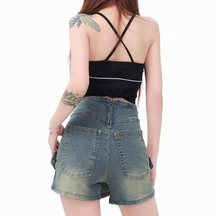 Y2K Double Buckle Denim Mini Skirt Boogzel Clothing