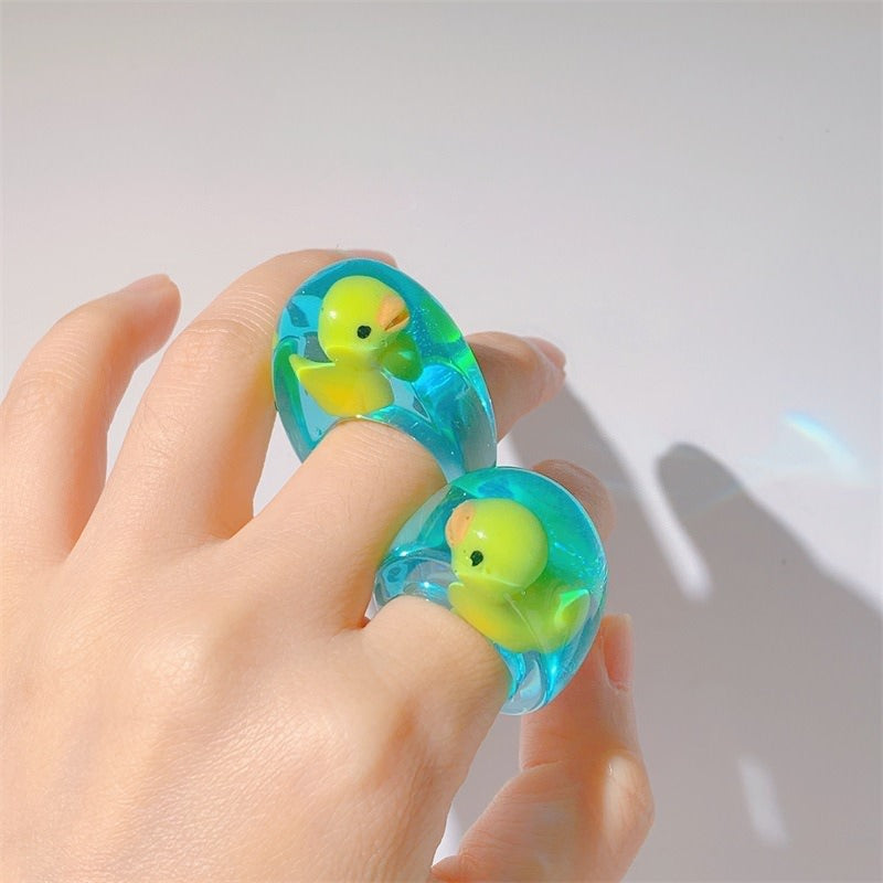 Cute Duck Clear Ring Boogzel Clothing