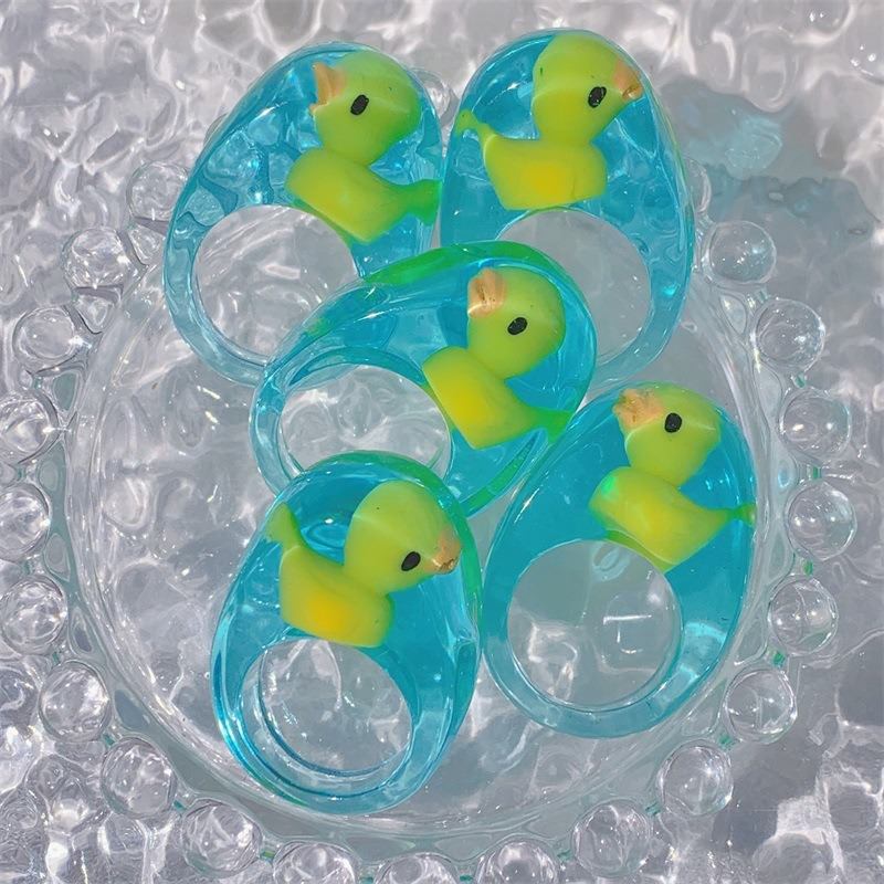 Cute Duck Clear Ring Boogzel Clothing