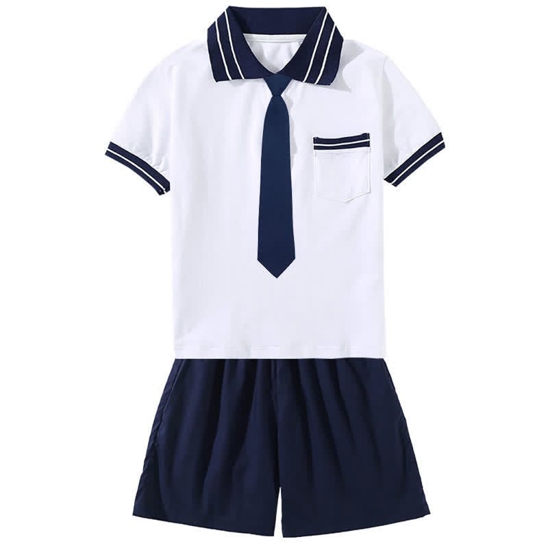 Cute Couple Sailor Collar Dress T-Shirt Shorts modakawa