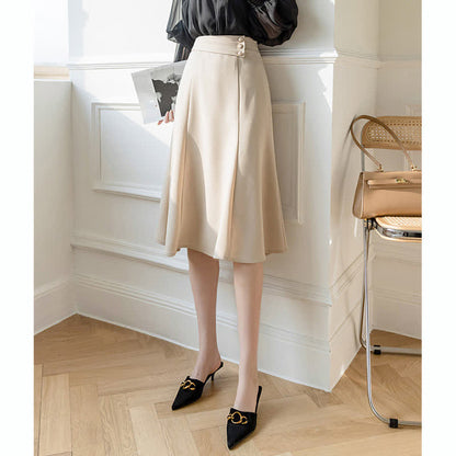 Elegant Button Front Skirt modakawa