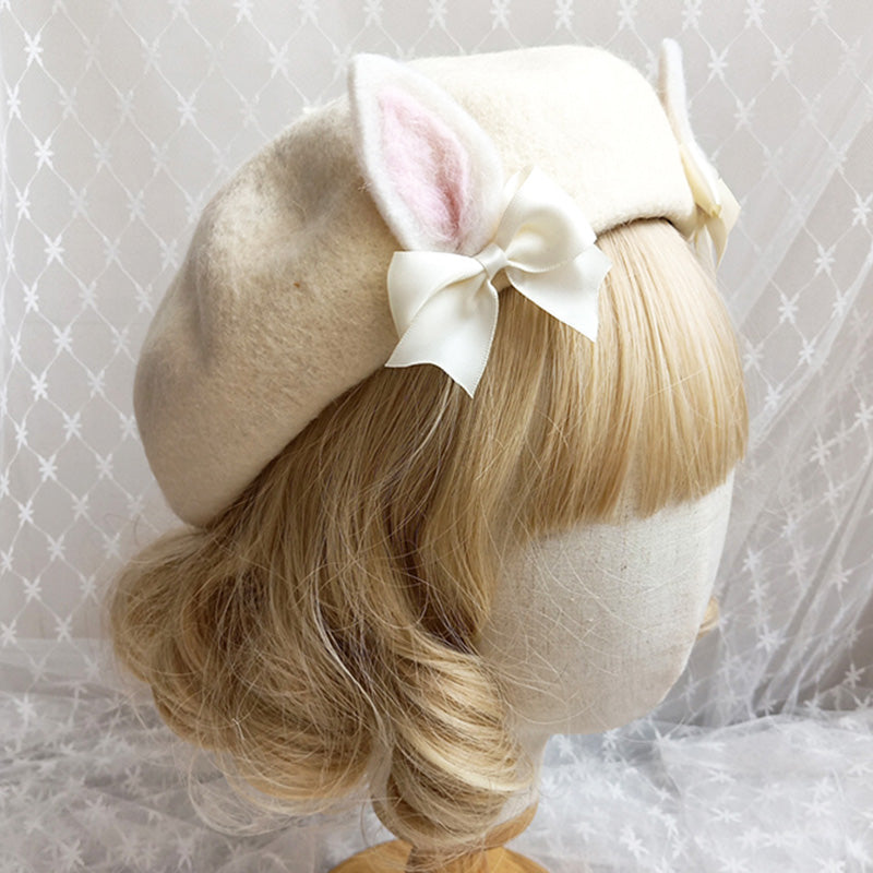 Cute Woolen Bow Beret Warm modakawa