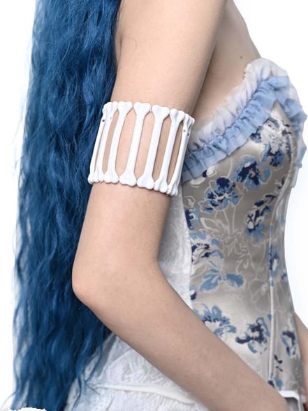 Halloween White Bones Elastic Arm Cuff mySite