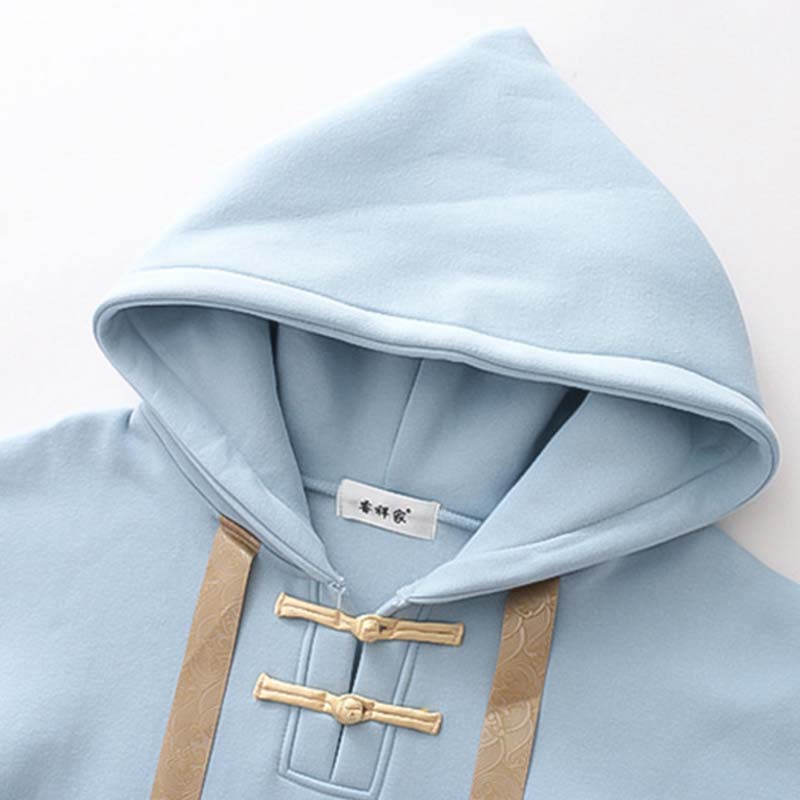 Casual Rabbit Embroidery Wave Print Hoodie modakawa