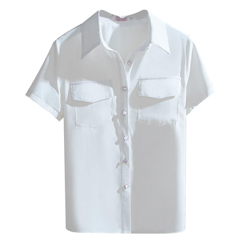 White Double Pockets Shirt modakawa