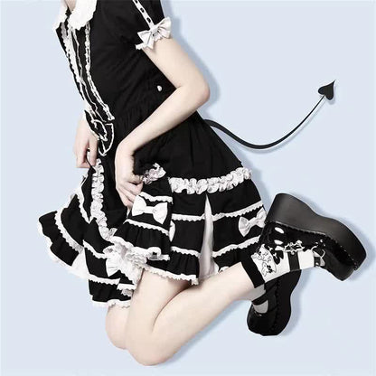 Punk Goth Bat Love Heart Buckle Platform Lolita Mary Janes Shoes modakawa