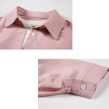 Pink Lapel Shirt Casual Suit Pants modakawa