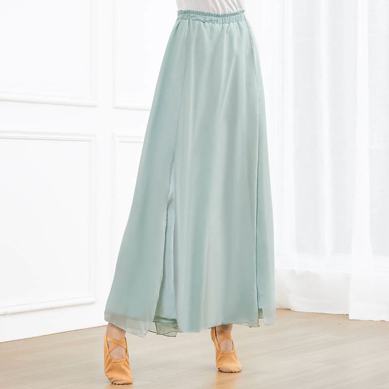 Flowy Chiffon Split Wide Leg Pants modakawa