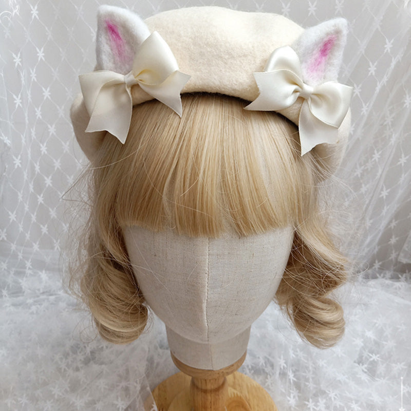 Cute Woolen Bow Beret Warm modakawa