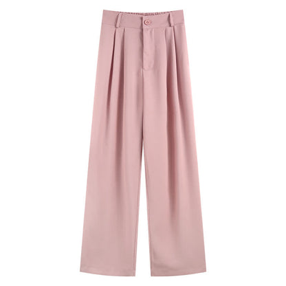 Pure Color Wide Leg Drape Suit Pants modakawa