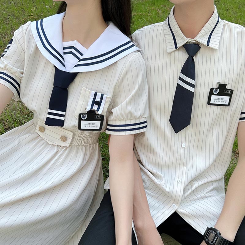 Couple JK Uniform Sailor Collar Dress T-Shirt Pants modakawa