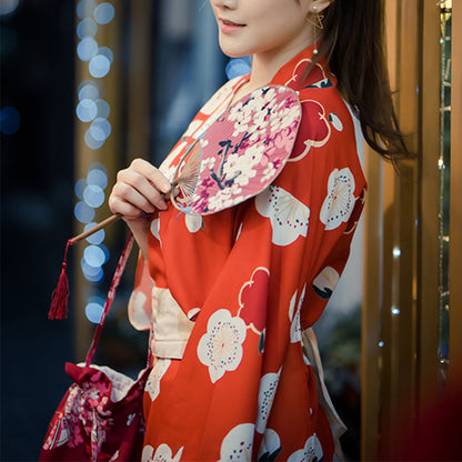 Aesthetic Cherry Blossoms Print Kimono Dress Modakawa