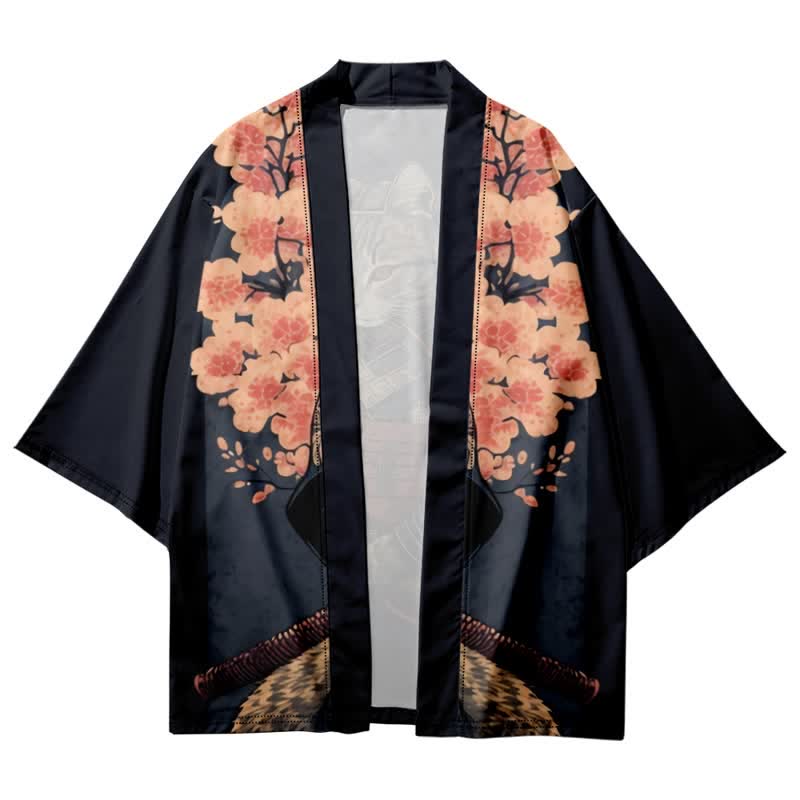 Cute Cat Warriors Print Cardigan Kimono Outerwear modakawa