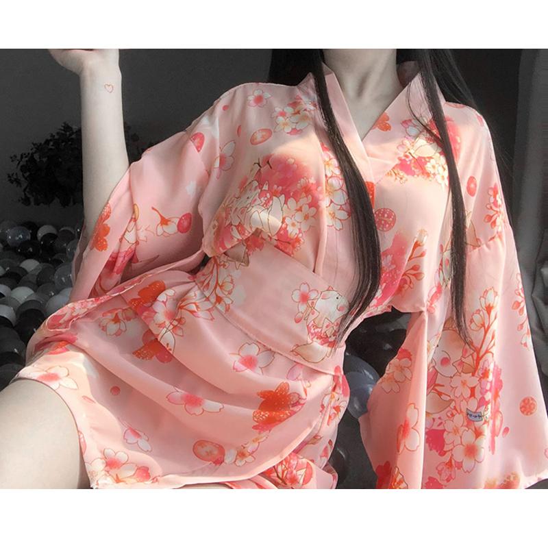 Sakura Floral Vintage Print Kimono Lingerie Modakawa