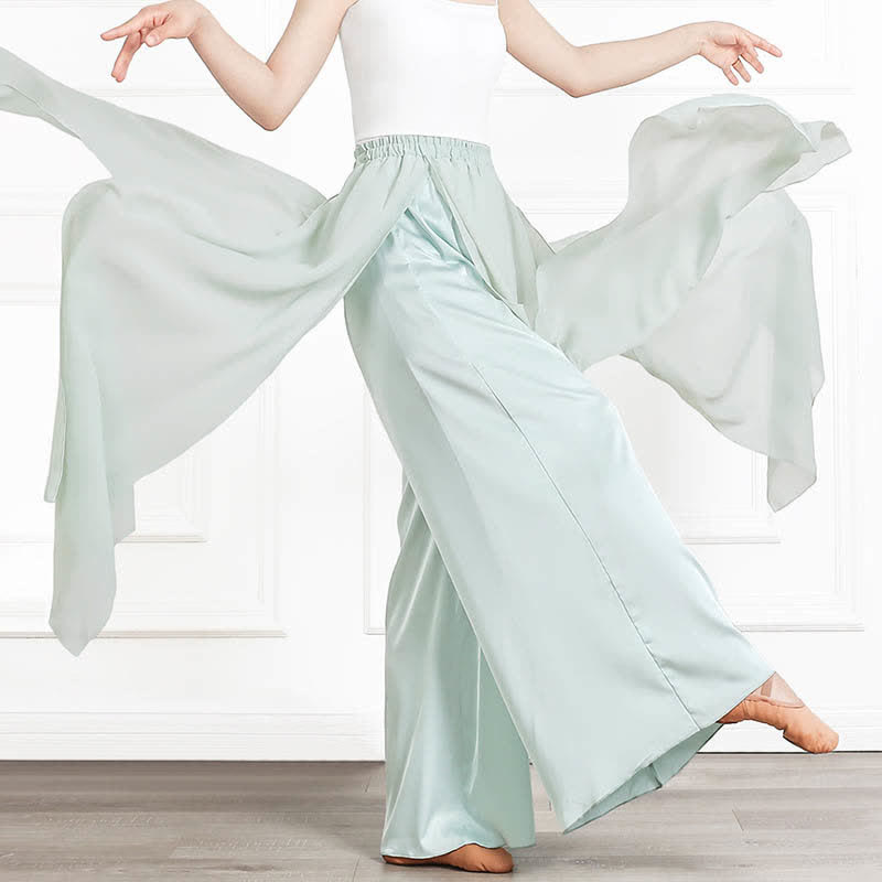 Flowy Chiffon Split Wide Leg Pants modakawa