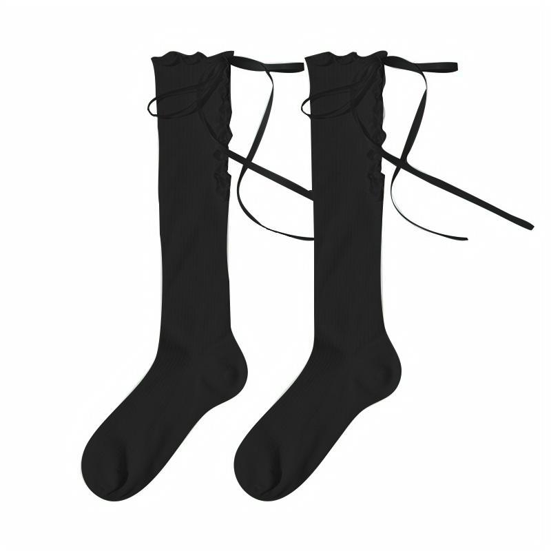 Elegant Cross Lace Strap Socks Modakawa