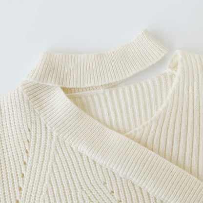 Oblique Elegant Sweater Flouncing Slip Dress modakawa