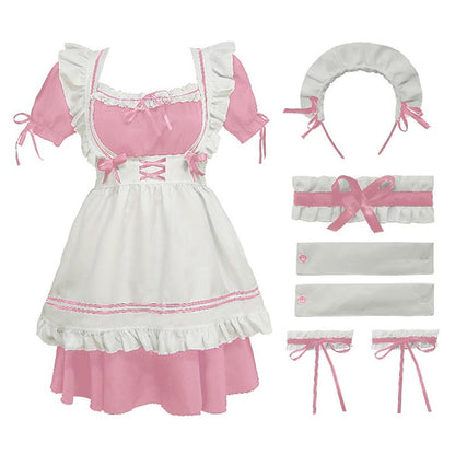 Lolita Seven Piece Ruffled Maid Dress modakawa