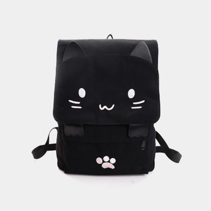 Cute Cat Paw College Black Backpacks Modakawa