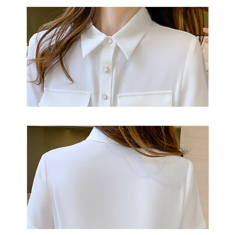 White Double Pockets Shirt modakawa