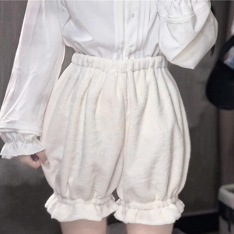 Lolita Ruffle Plush Lace Shorts Modakawa