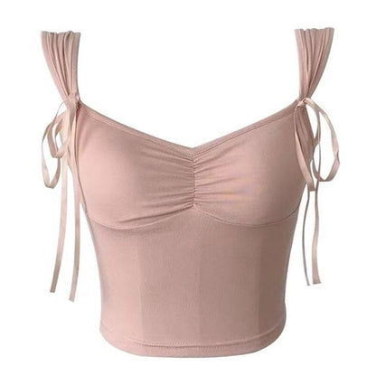 Elegant Bow Bra Crop Top - Tops