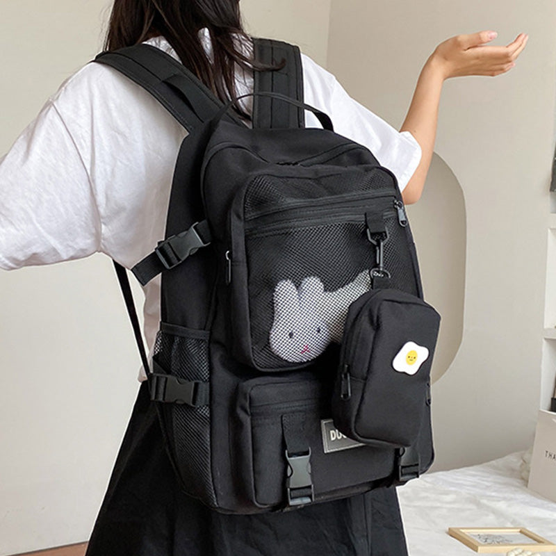 Cartoon Bunny Pattern Backpack with Mini Bag modakawa