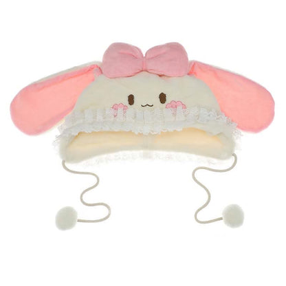 Pink Bowknot Decor Lolita Bunny Ears Plush Hat modakawa