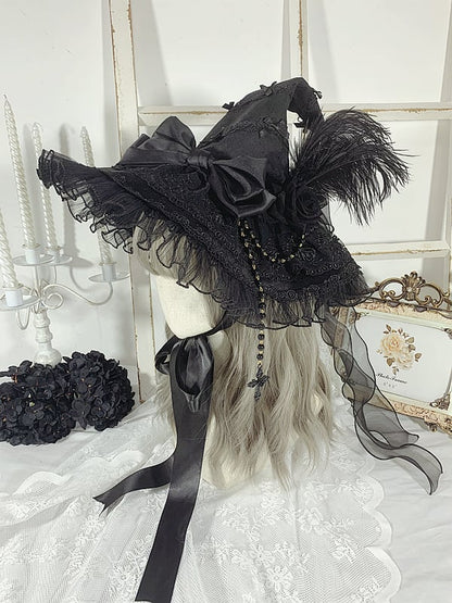 Cross Chain Black Halloween Witch Hat mySite