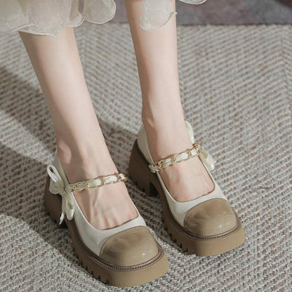 Sweet Lolita Bow Knot Platform Mary Janes Shoes Modakawa