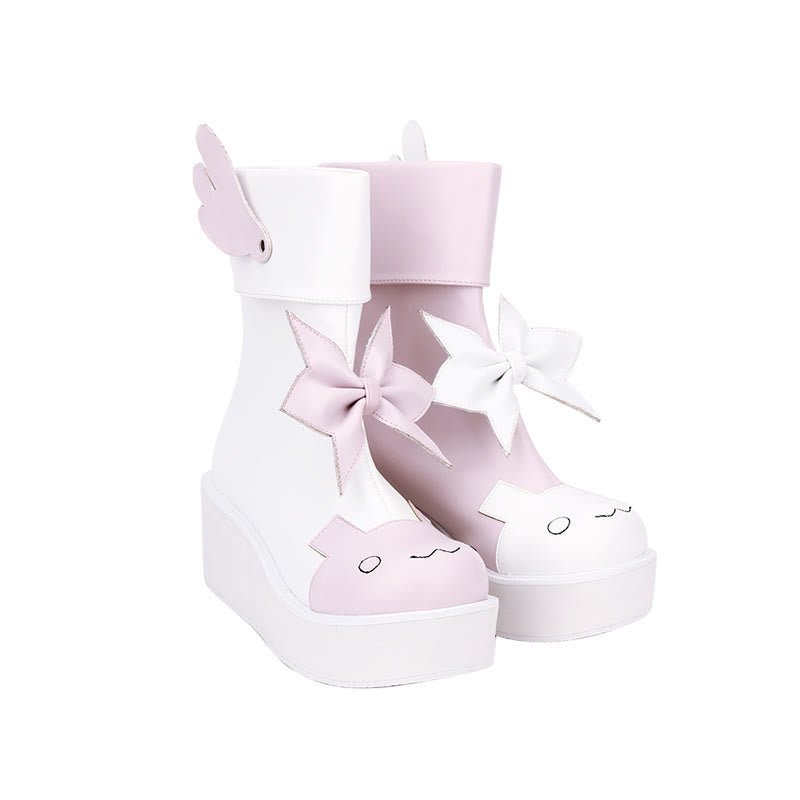 Sweet Bunny Bow Knot Platform Lolita Shoes modakawa