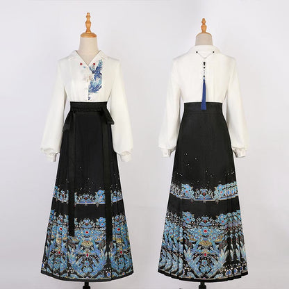 Plumage Embroidery Shirt Flower Tapestry Skirt modakawa