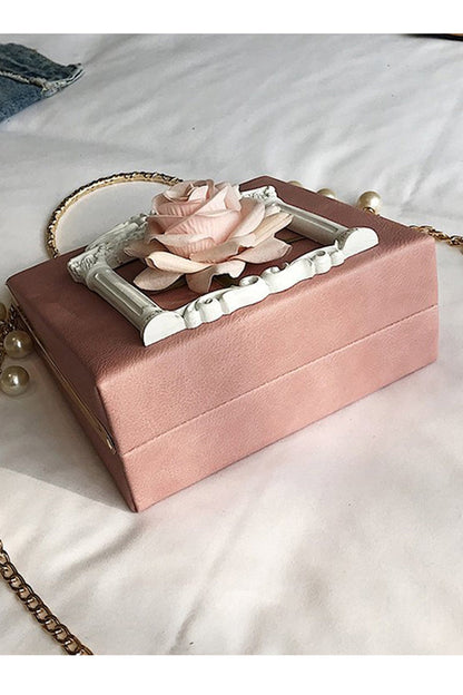 Vintage Rose Pearl Chain Shoulder Bag SpreePicky