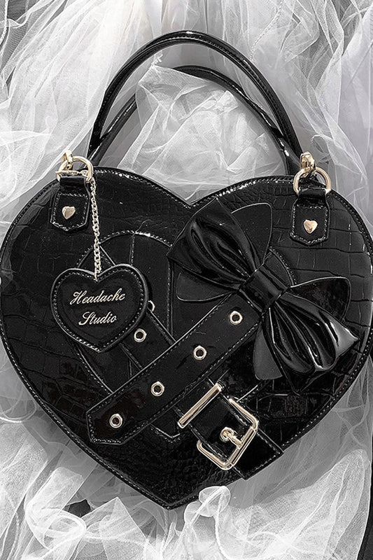 Lolita Heart Shaped Bowknot Buckle Bag SpreePicky