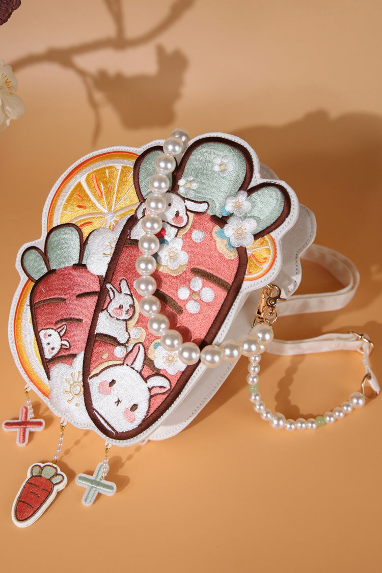 Multi-Color Bunny Carrot Lemon Crossbody Bag SpreePicky