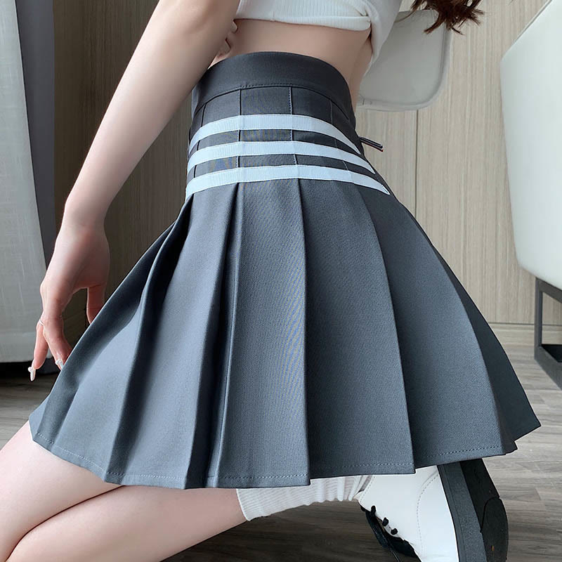 High Waist Casual Pleated Skirt modakawa