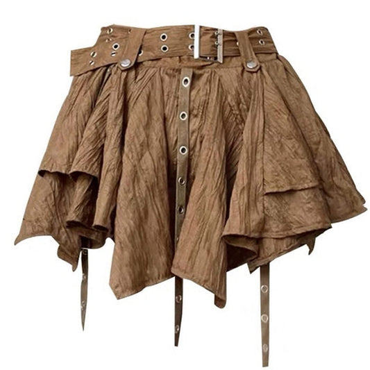 Y2K Brown Mini Skirt Boogzel Clothing