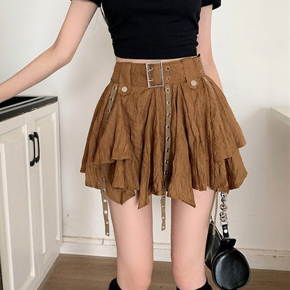 Y2K Brown Mini Skirt Boogzel Clothing