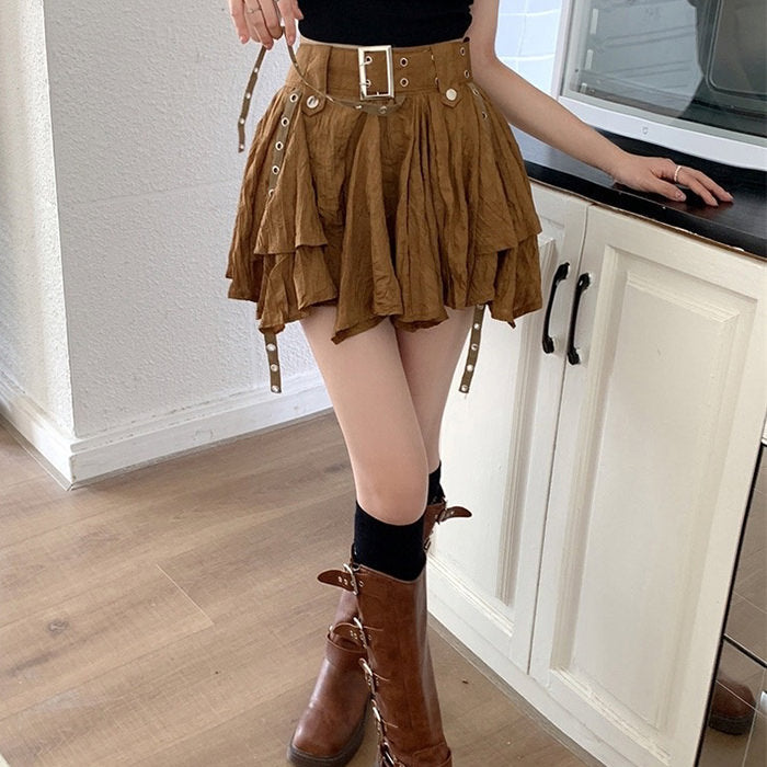 Y2K Brown Mini Skirt Boogzel Clothing