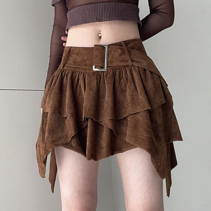 Y2K Brown Cord Skirt SpreePicky