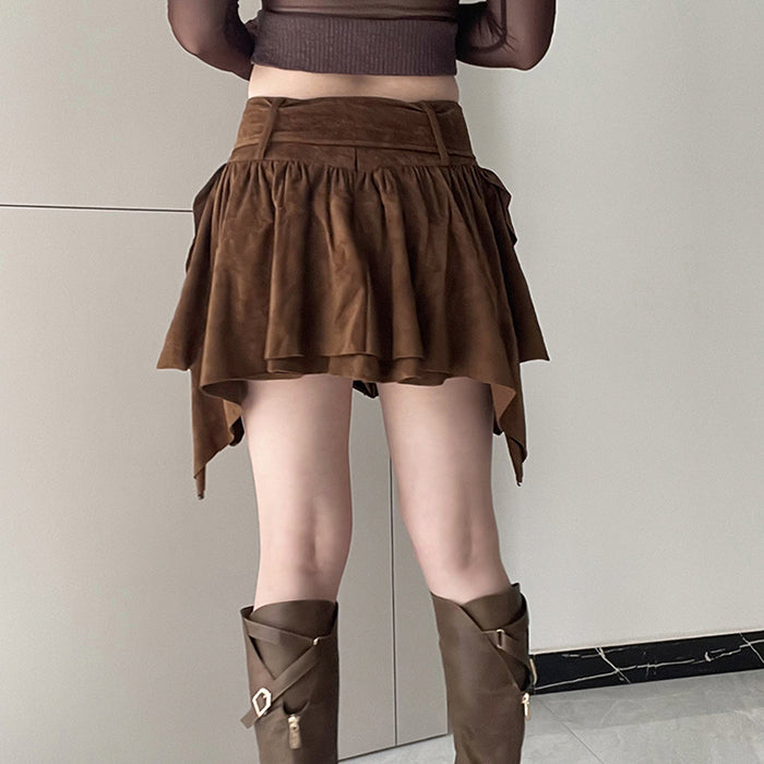 Y2K Brown Cord Skirt SpreePicky