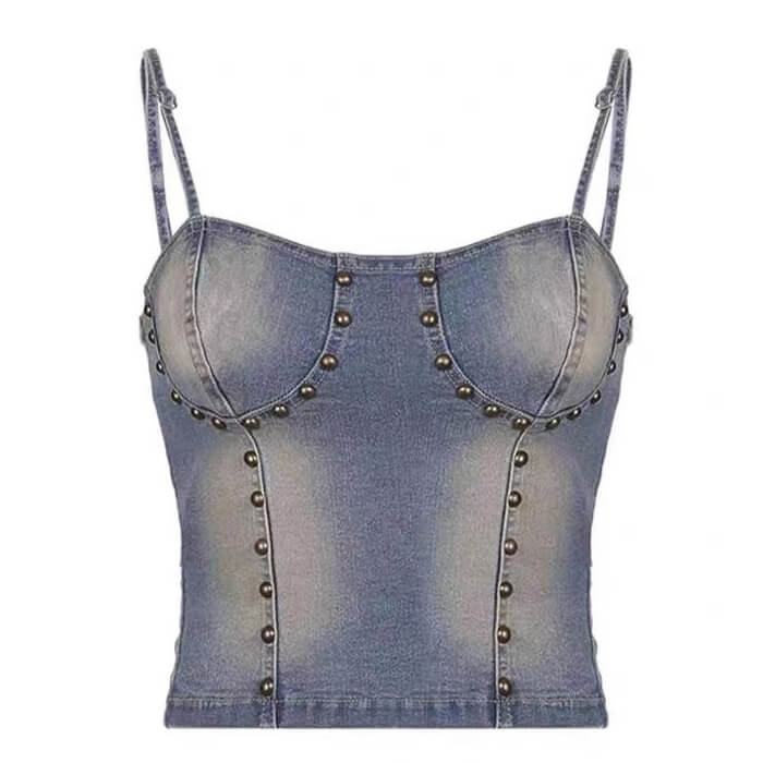 Vintage Denim Rivet Top SpreePicky